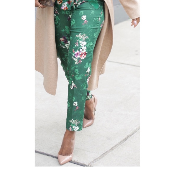 Cigarette Trousers, floral green - Picture 3 of 3